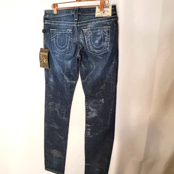 NEW NEW NEW!!! True Religion Metallic Jeans Size 27. #211 - Picture 5 of 5